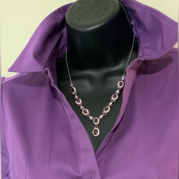 Custome 14ct violet red garnet necklace (w) certificate and apraisal documents. - Picture 2 of 9